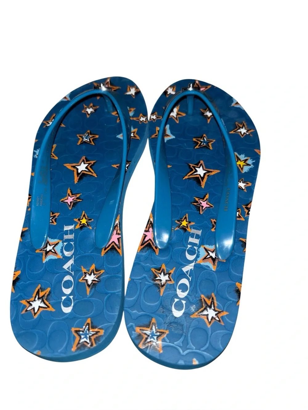 Coach Abigail blue star Flip Flops